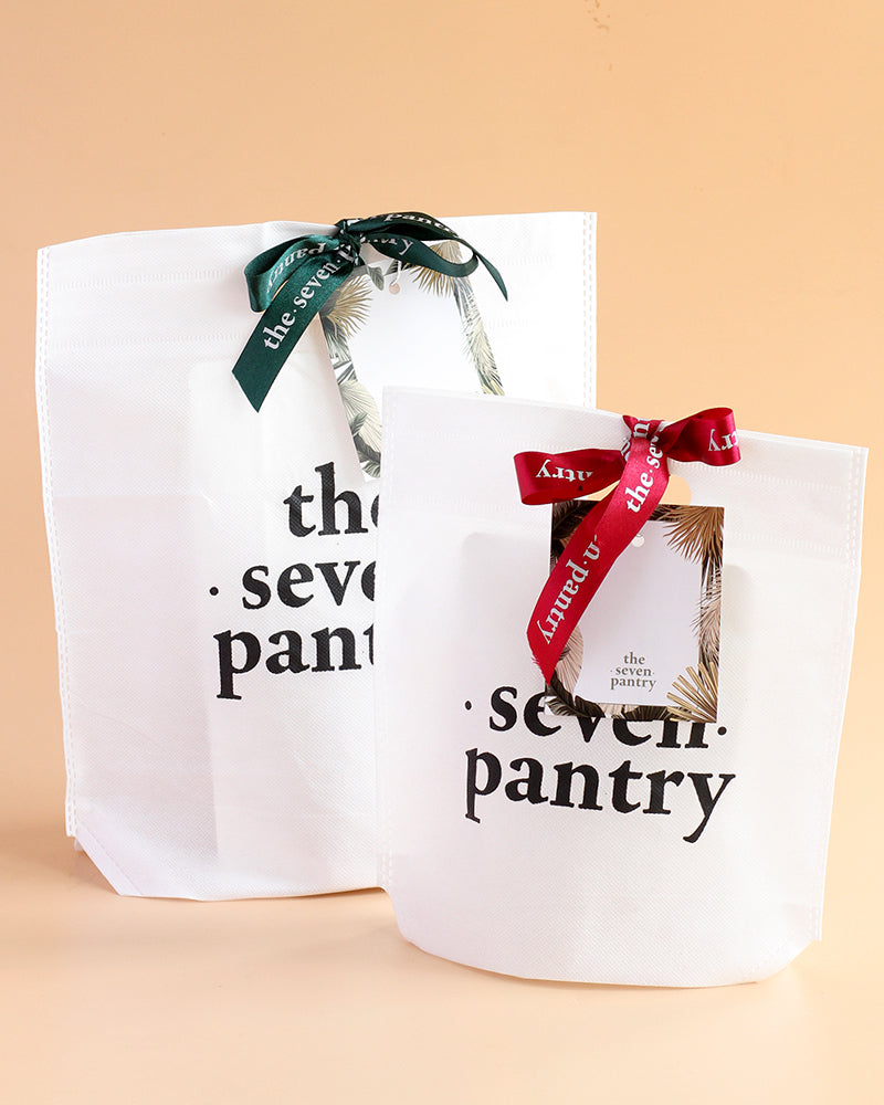 White Eco Bag with Ribbon and Tag (Small/Medium) - Main Image